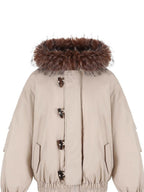 fano 90 Percent White Duck Down Warm Hooded Casual Windproof Womens Down Jackets