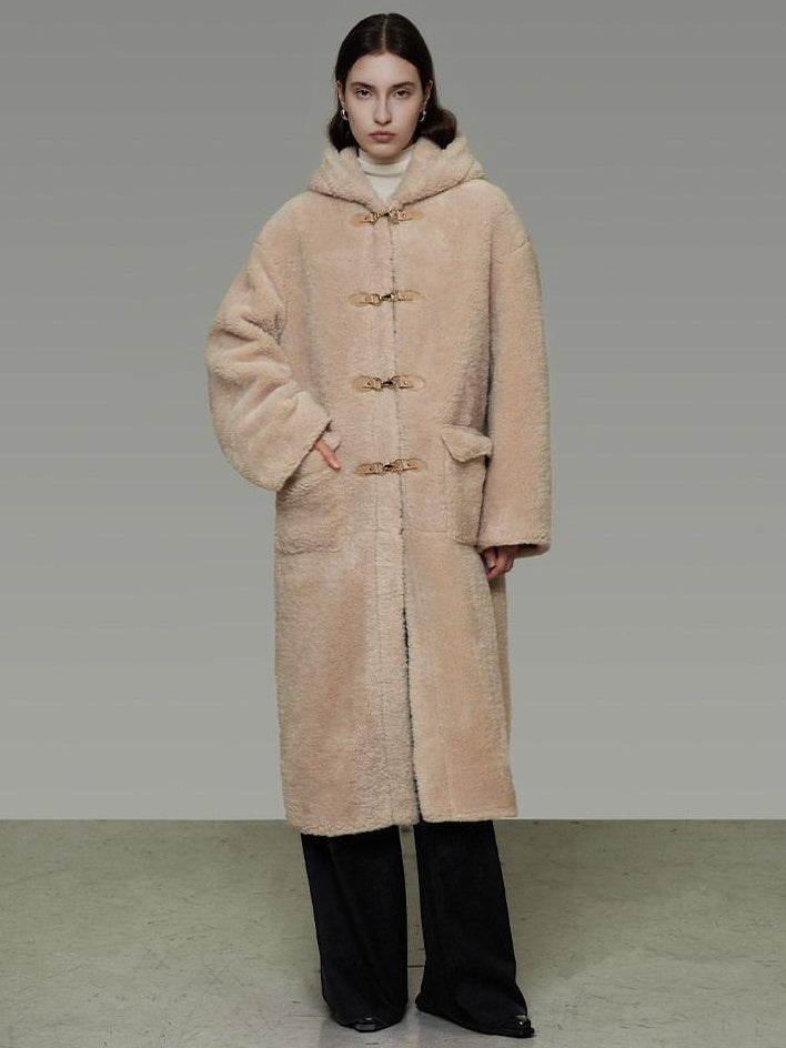 unspoken Warm Hooded Loose Mid Length Pocketed Commuter Women Light Camel Long Coats