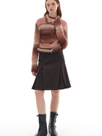 someone sometimes Viscose Wool Blend Slim Fit A Line Mid Waist Lined Women Tan Midi Skirts