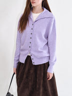 fano Recycled Fiber Loose Fit Casual High Neck Button Long Sleeve Women Cardigans