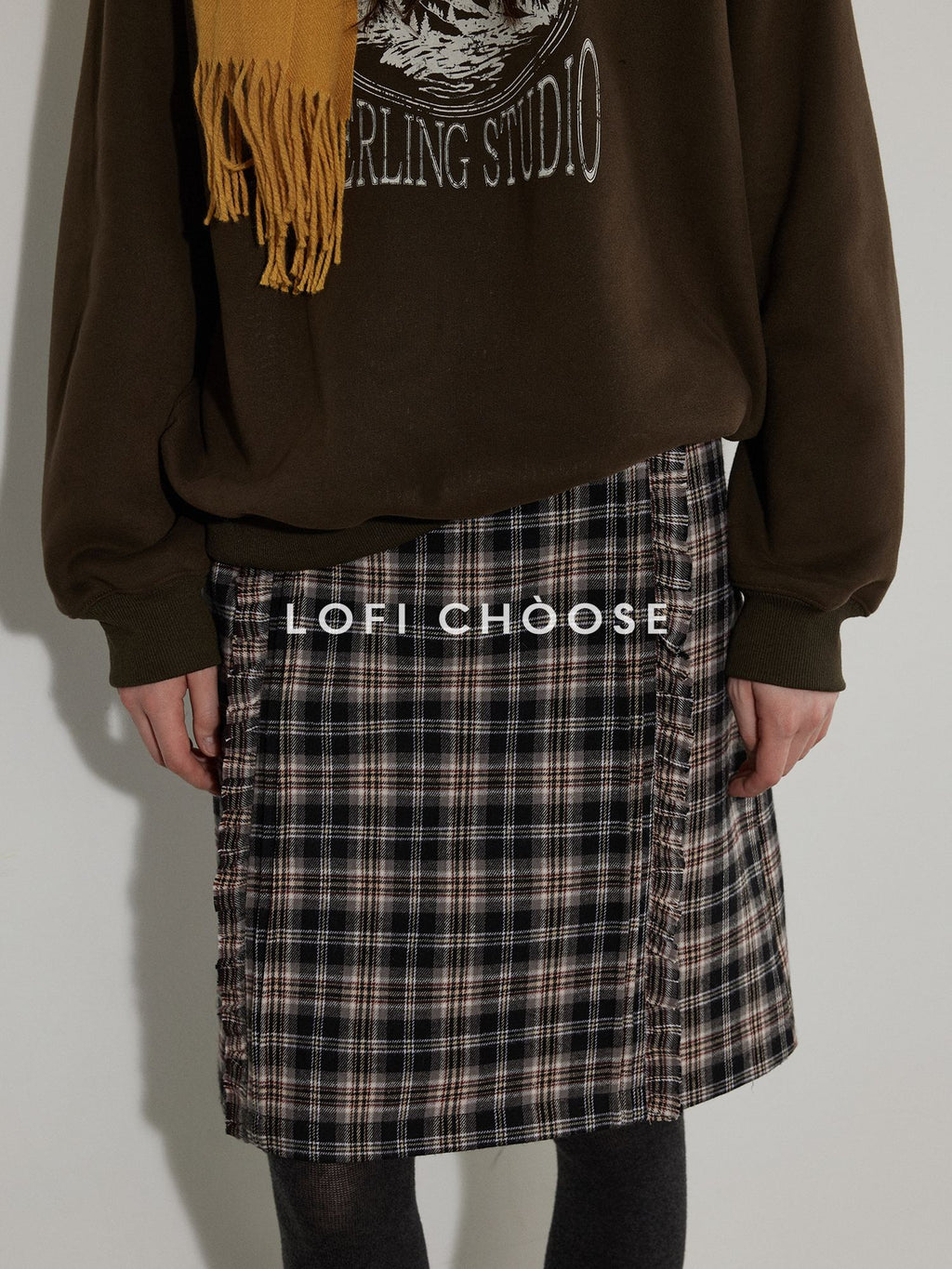 Lofi choose High Waist Cotton Colorblock Straight Loose Fit Workwear For Women Mini Skirts