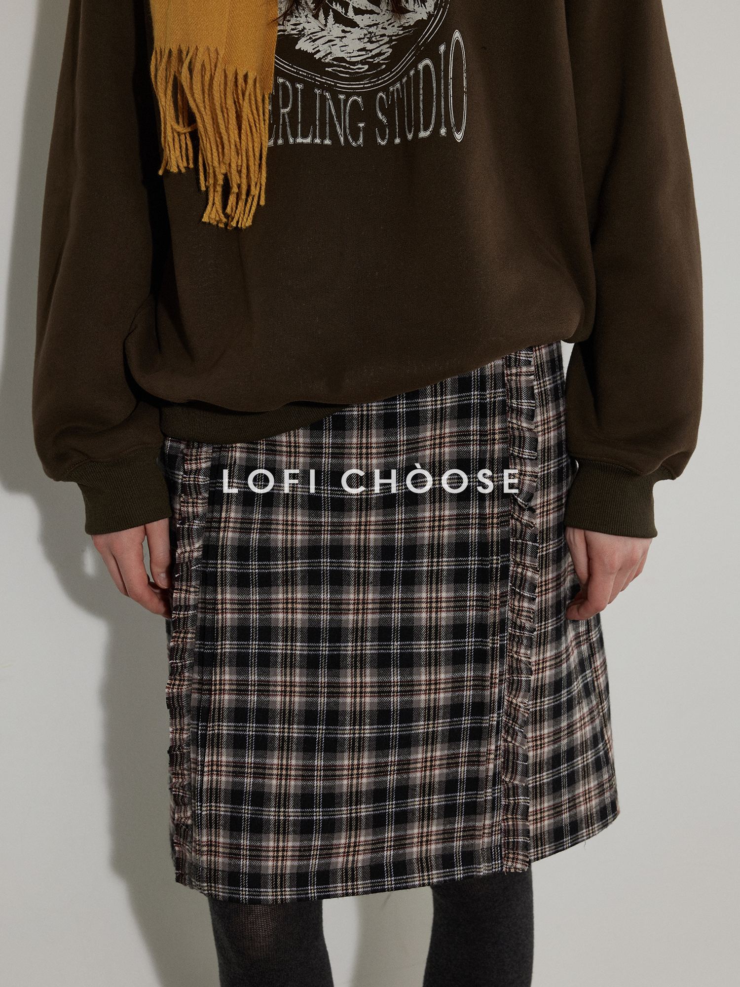 Lofi choose High Waist Cotton Colorblock Straight Loose Fit Workwear For Women Mini Skirts