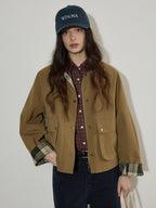 Lofi choose 100 Percent Cotton Loose Plaid Collar Long Sleeve Women Workwear Button Shirts