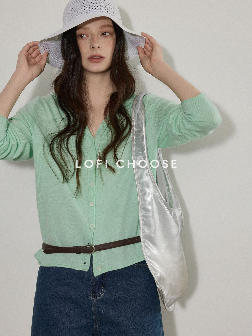 Lofi choose Soft Acrylic Blend Hooded Button Loose Fit Commuter Women Knit Cardigans