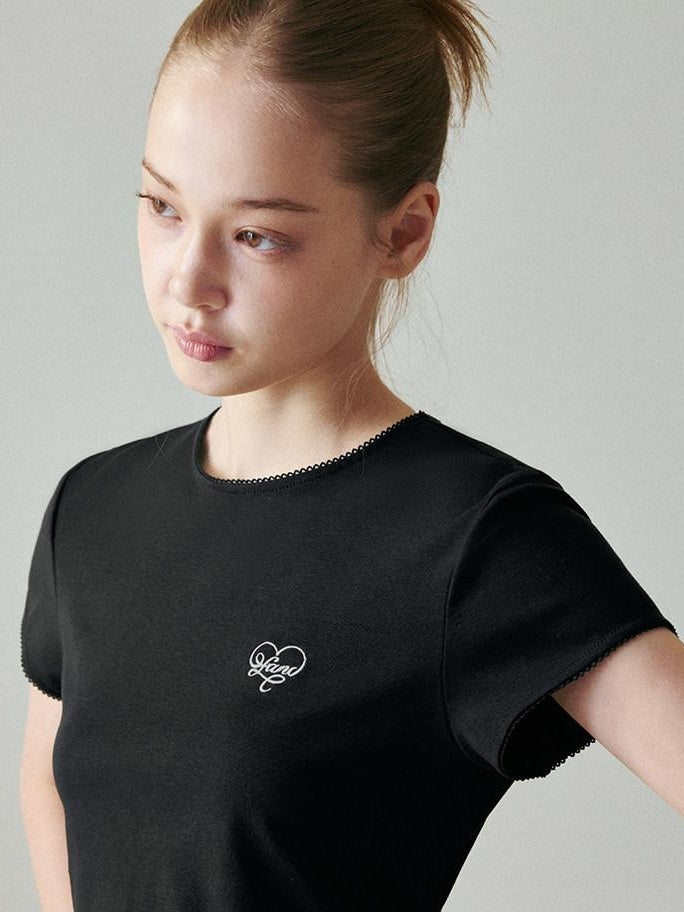 fano Lyocell Stretch Slim Fit Korean Office Black Round Neck Short Sleeve T-Shirts