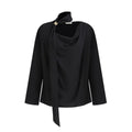 unspoken_Breathable_Minimalist_Loose_Fit_Ribbon_V-neck_Office_Women_Solid_Black_Blouses_MISSTT