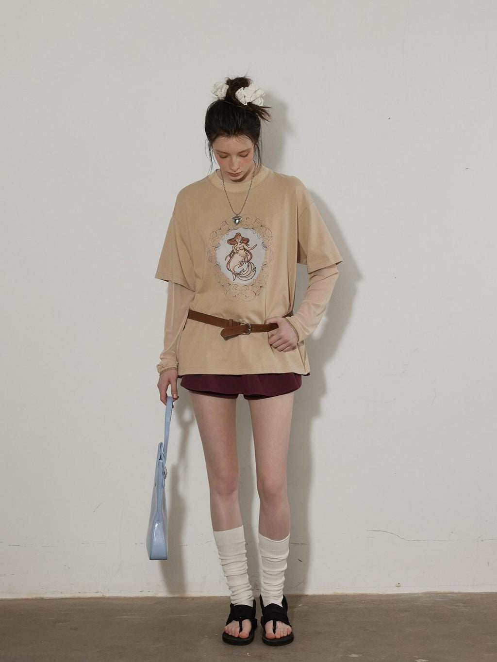 Lofi choose High Waist Lined A Line Puff Office Chic Beige Aubergine Mini Skirts