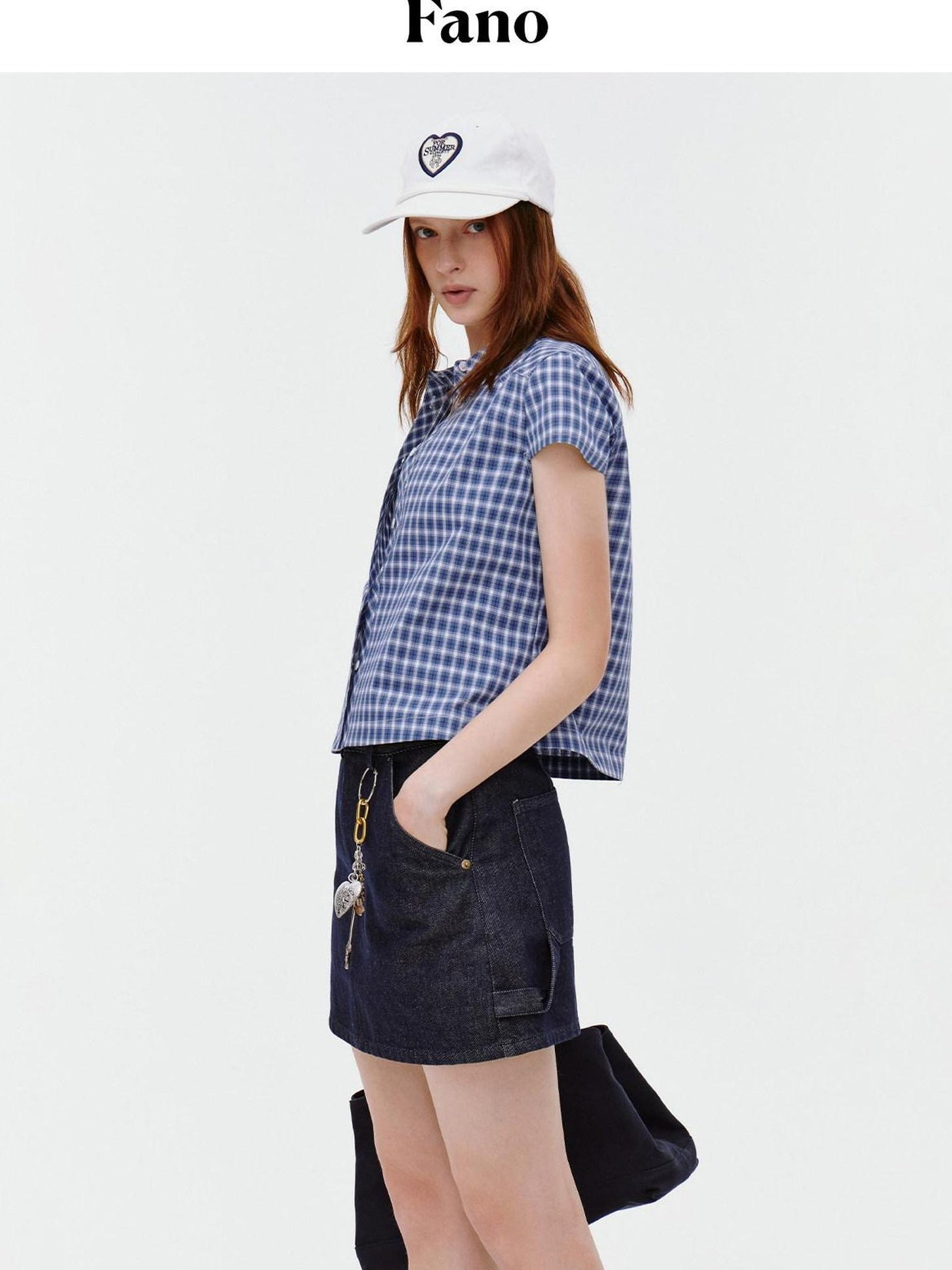 fano Breathable Cotton Blend Loose Short Sleeve Korean Commuter Plaid Shirts