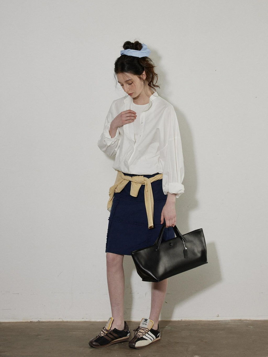 Lofi choose High Waist Loose Fit Office Ready Young Women Purple Blue White Midi Skirts