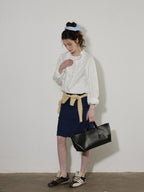 Lofi choose High Waist Loose Fit Office Ready Young Women Purple Blue White Midi Skirts