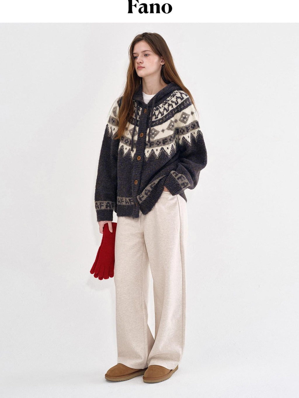 fano Soft Knit Polyester Beige Natural Waist Casual Wide Leg Women Sweatpants