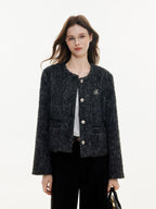 ikyou Wrinkle Resistant 3D Embellished Korean Straight Fit Workwear Cropped Jackets
