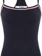 fano Soft Stretch Slim Fit Racerback Office Navy Viscose Blend Camisoles