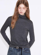 fano Cotton Cashmere Blend Slim Fit Casual High Neck Women Knit Pullover Sweaters
