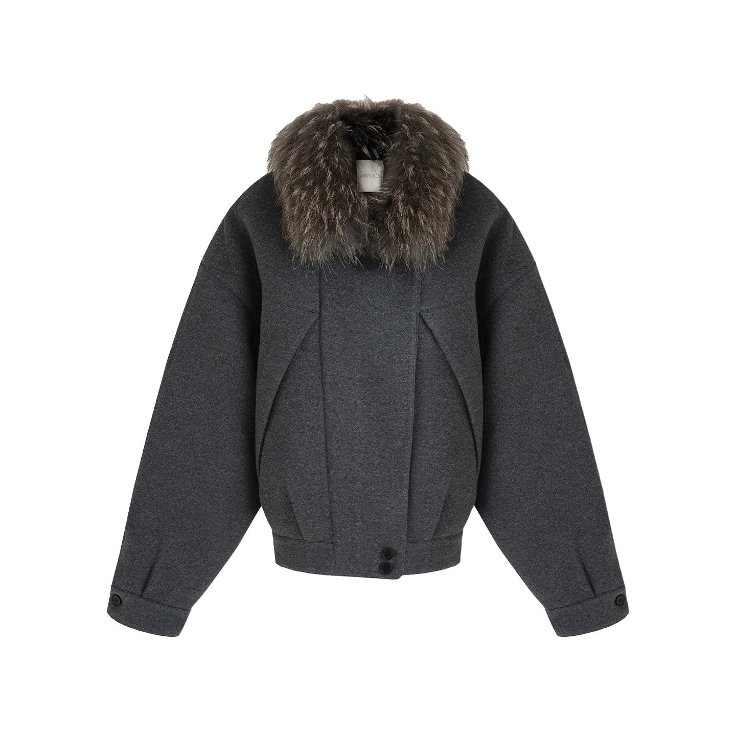unspoken_Deep_Gray_Cotton_Zip_Fur_Collar_Relaxed_Commuter_Insulated_Puffer_Jackets_MISSTT