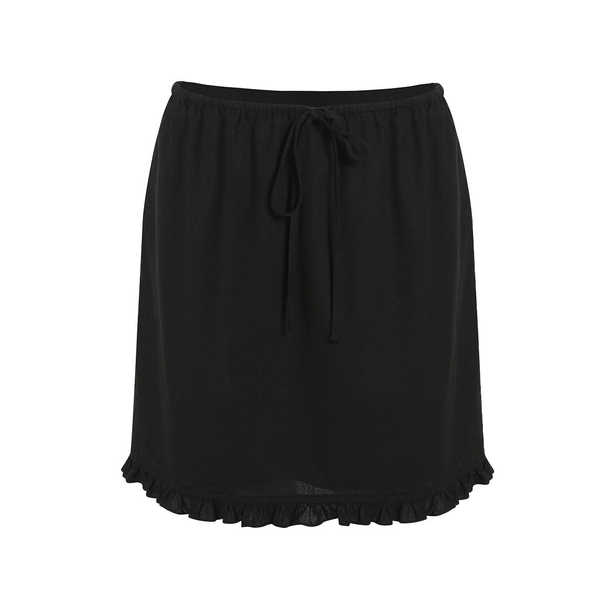 fano_Figure_Flattering_Round_Neck_Black_Two_Piece_Women_S_M_L_Top_&_Skirt_Sets_MISSTT