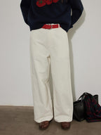 Lofi choose High Waist Casual Zipper Fly Cotton Blend Women Beige Brown Wide Leg Pants