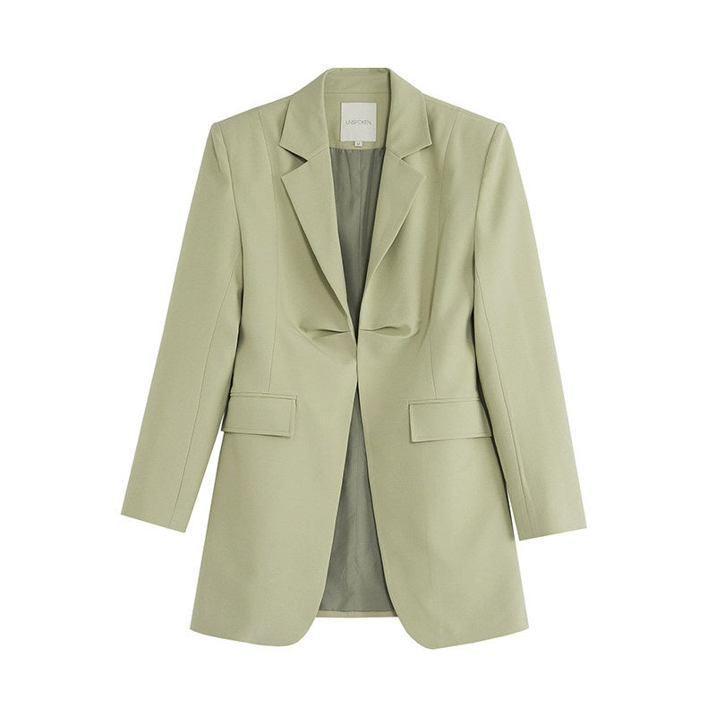 unspoken_Streamlined_Slim_Fit_Sage_Green_Notch_Lapel_Single_Breasted_Office_Women_Blazers_MISSTT