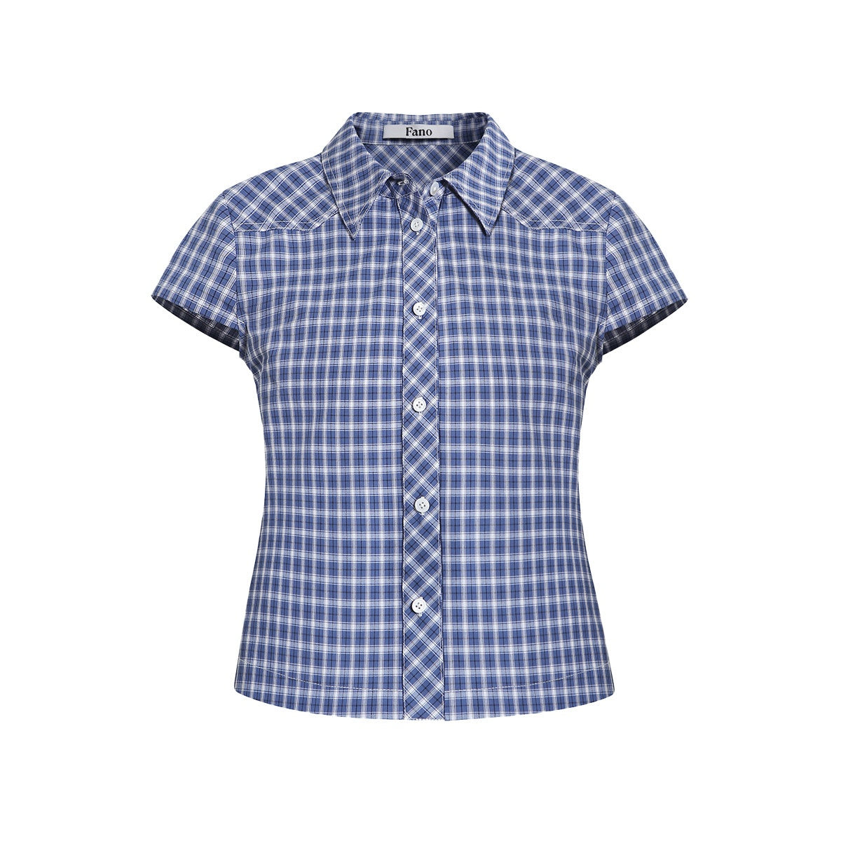 fano_Breathable_Cotton_Blend_Loose_Short_Sleeve_Korean_Commuter_Plaid_Shirts_MISSTT
