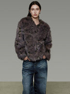 unspoken Warm Minimal No Collar Mocha Brown Women Commuter Polyester Short Coat