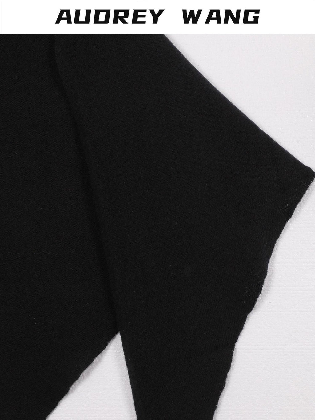 audreyyang Soft Acrylic Wool Blend Decorative Long Knitted European Women Black Scarves