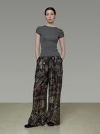 unspoken High Waist Pockets Loose Office Minimal Polyester Olive Brown Wide Leg Pants