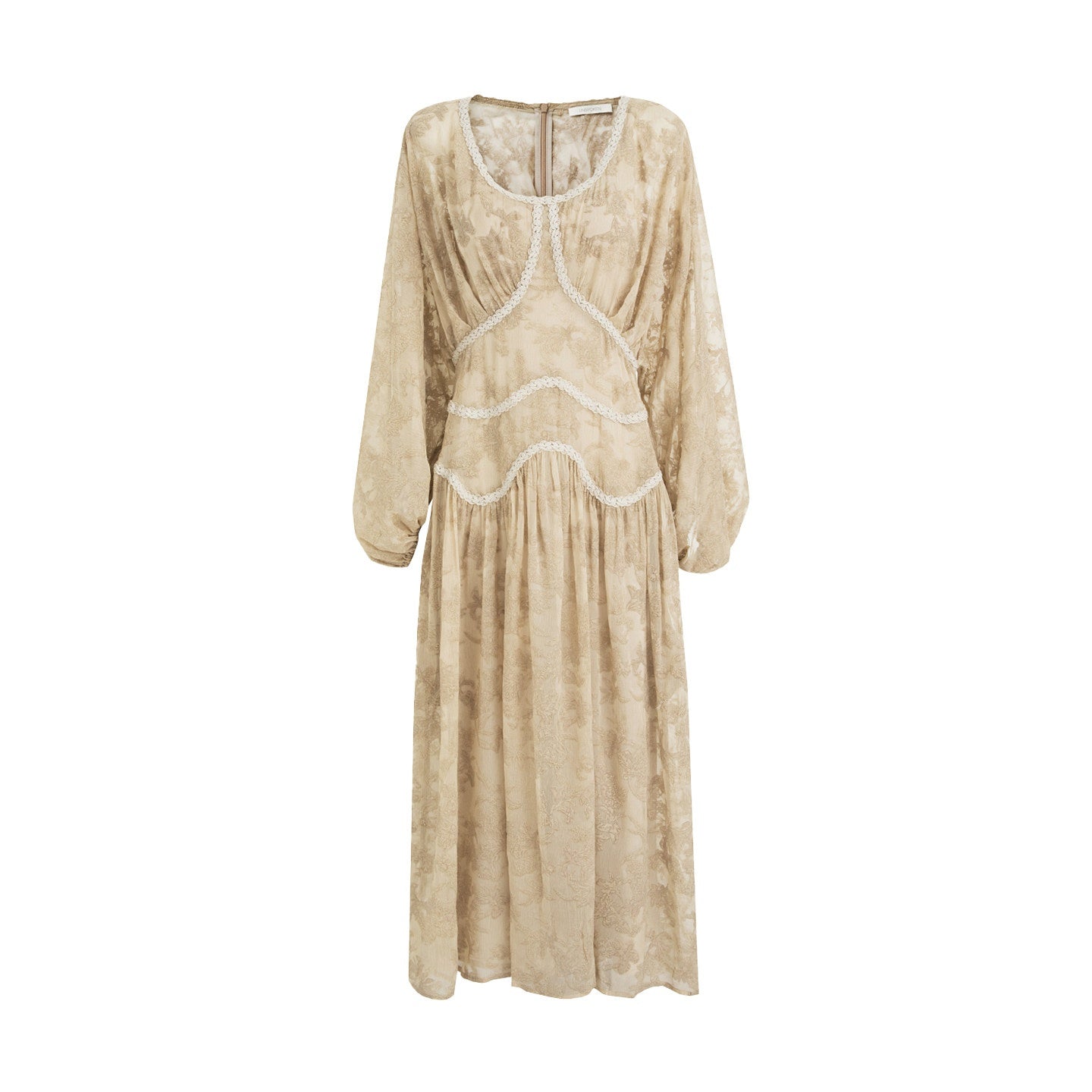 unspoken_Casual_Jacquard_A_Line_Natural_Waist_Long_Sleeve_U_Neck_Khaki_Women_Maxi_Dresses_MISSTT
