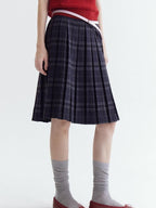 fano Pure Cotton Pleated A Line Mid Rise Classic Workwear Women Midi Skirts
