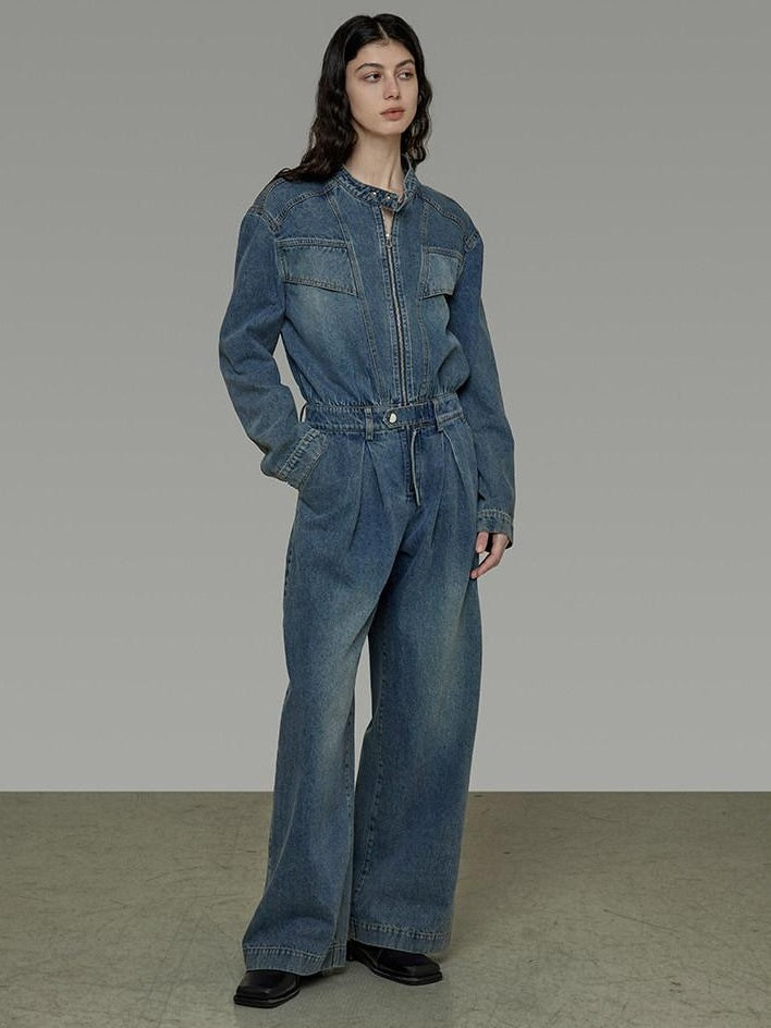 unspoken High Waisted Wide Leg Cotton Blend Office Commuter Blue Top & Pants Sets