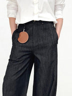 fano High Rise Cotton Rigid Casual Straight Youth Raw Denim Straight Leg Jeans