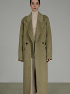 unspoken 70 Wool 30 Polyester Blend Minimalist Straight Double Breasted Blazer Wool Coats