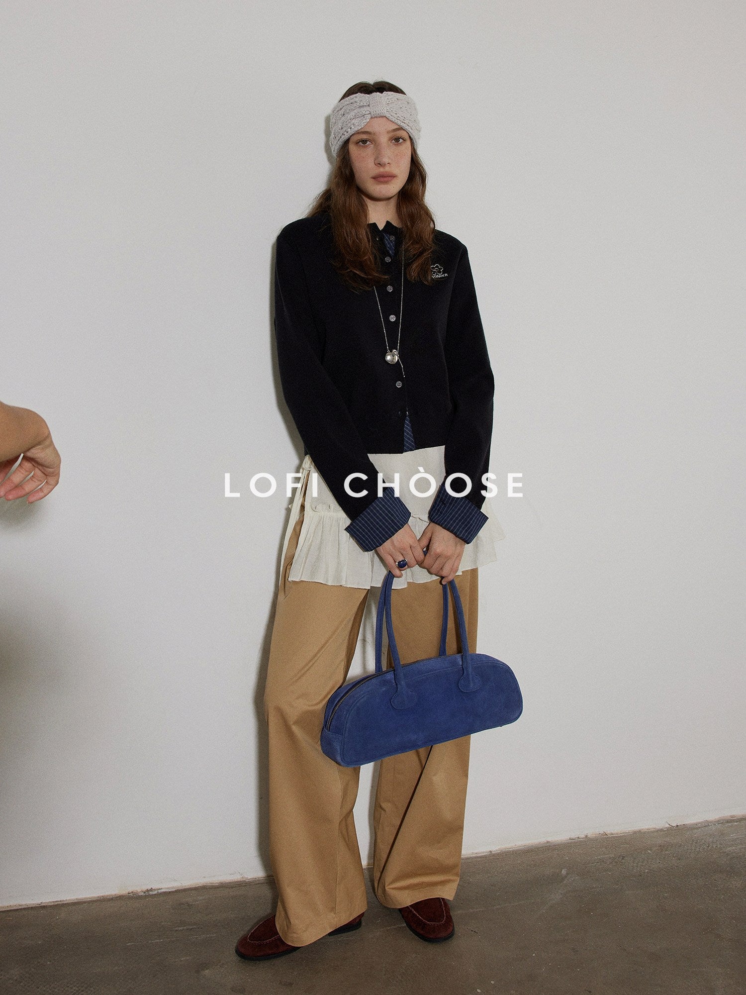 Lofi choose Soft Acrylic Loose Commuter Round Neck Button Long Sleeve Women Knit Cardigans