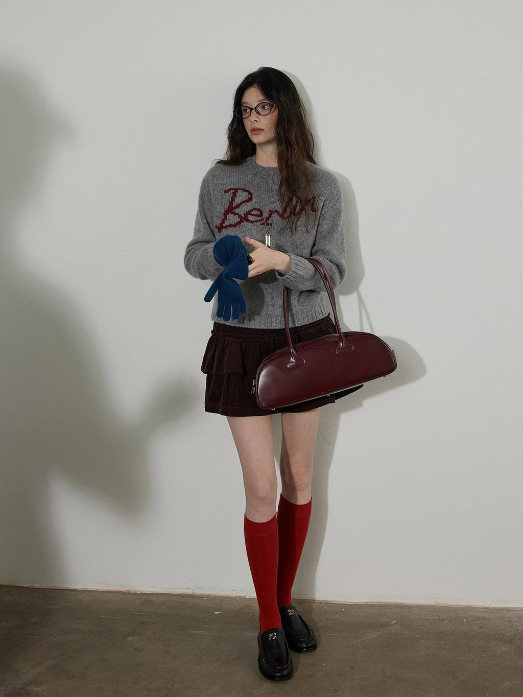 Lofi choose High Waist Cotton Puff Skirt Loose Commuter Women Brown Mini Skirts