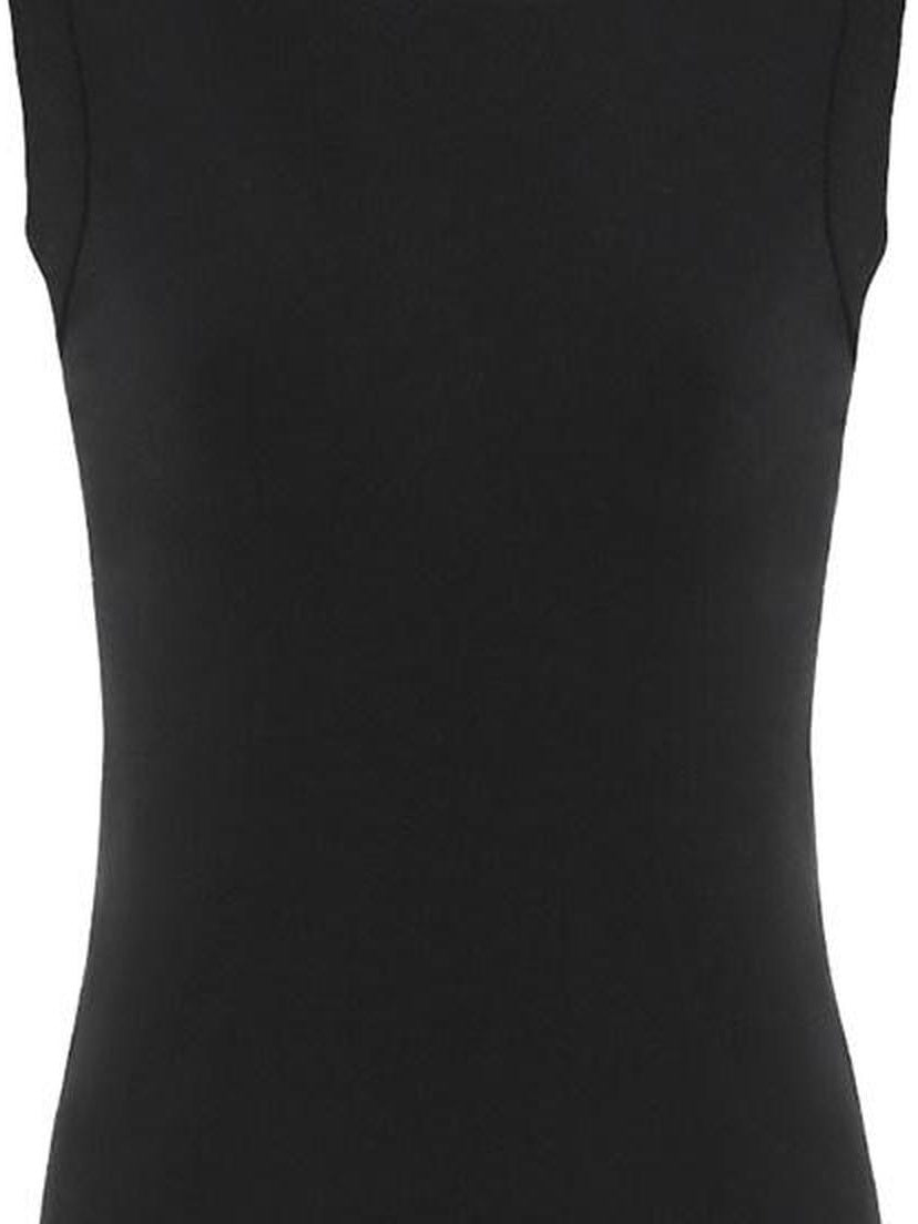 fano Soft Pure Cotton Slim Fit Pullover Office Basic Black Tank Tops