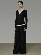 unspoken Breathable Skin Friendly Slim Fit Button Half Collar Women Knit Cardigans