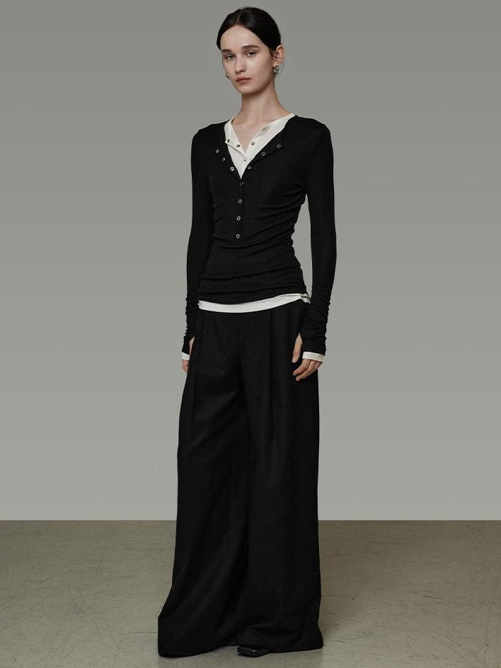 unspoken Breathable Skin Friendly Slim Fit Button Half Collar Women Knit Cardigans