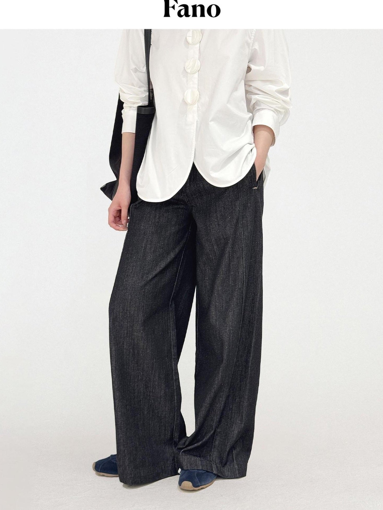 fano High Rise Cotton Rigid Casual Straight Youth Raw Denim Straight Leg Jeans