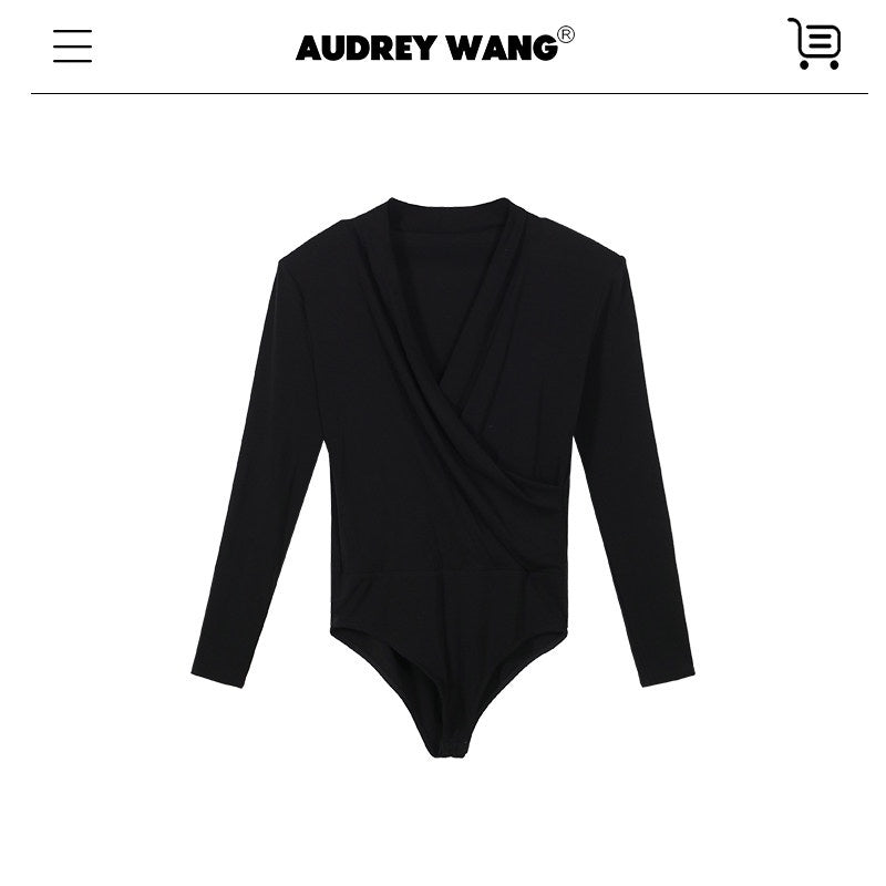 audreyyang_Soft_Lyocell_Blend_V-neck_Long_Sleeve_Slim_Fit_Black_Women_Midi_Dresses_MISSTT