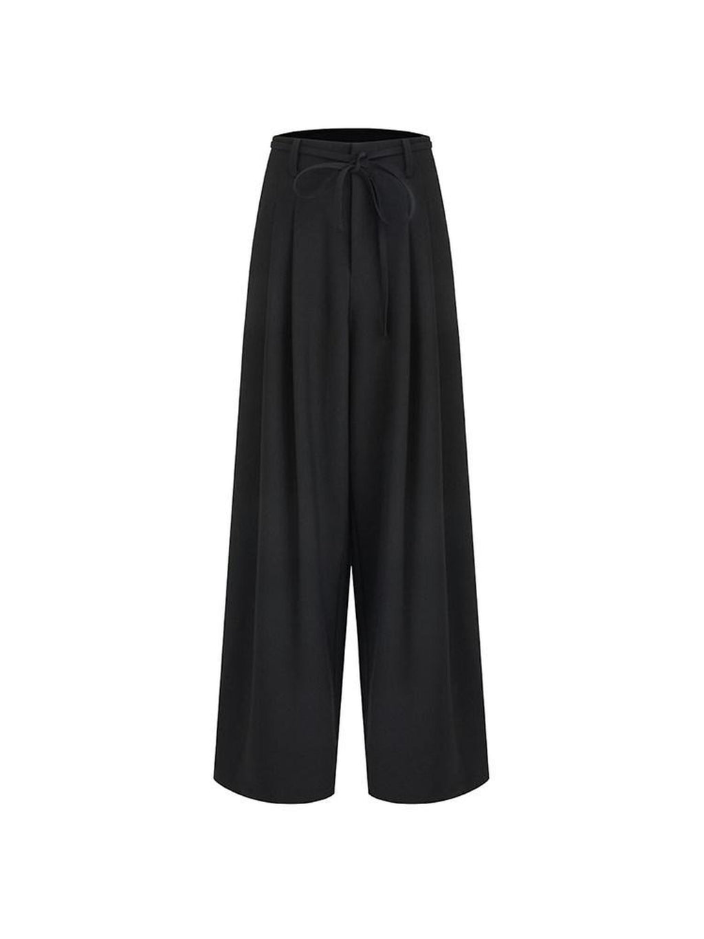 unspoken High Waist Sleek Black Workwear Tailored Fit For Ladies Polyester Wide Leg Pants