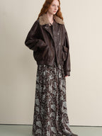 someonesometimes Lace Paisley Tie Mid Waist Relaxed H Line Casual Vacation Ladies Maxi Skirts