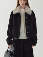 fano Detachable Padded Liner Casual Loose Women Pocket Poly Stretch Cropped Jackets