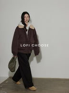 Lofi choose Fleece Lined Cotton Relaxed Hooded Pullover Smart Casual Long Sleeve Navy Hoodie