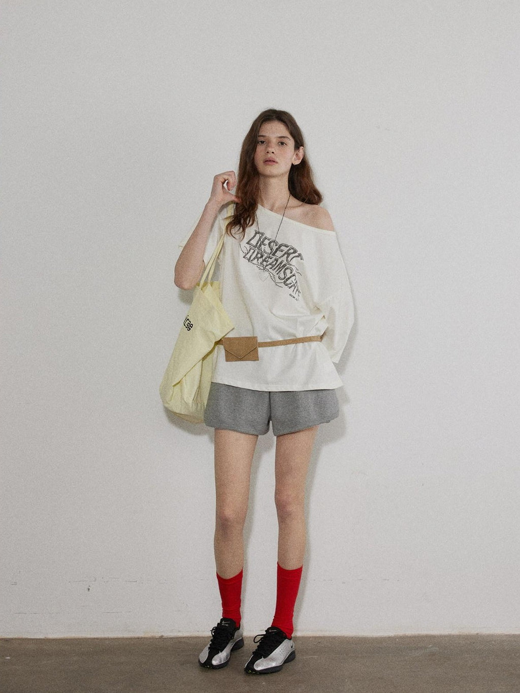 Lofi choose High Waist Loose Straight Leg Women Commuter Grey Casual Mini Shorts