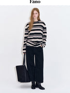 fano High Waist Cotton Button Fly Casual No Stretch Women Black Straight Leg Jeans