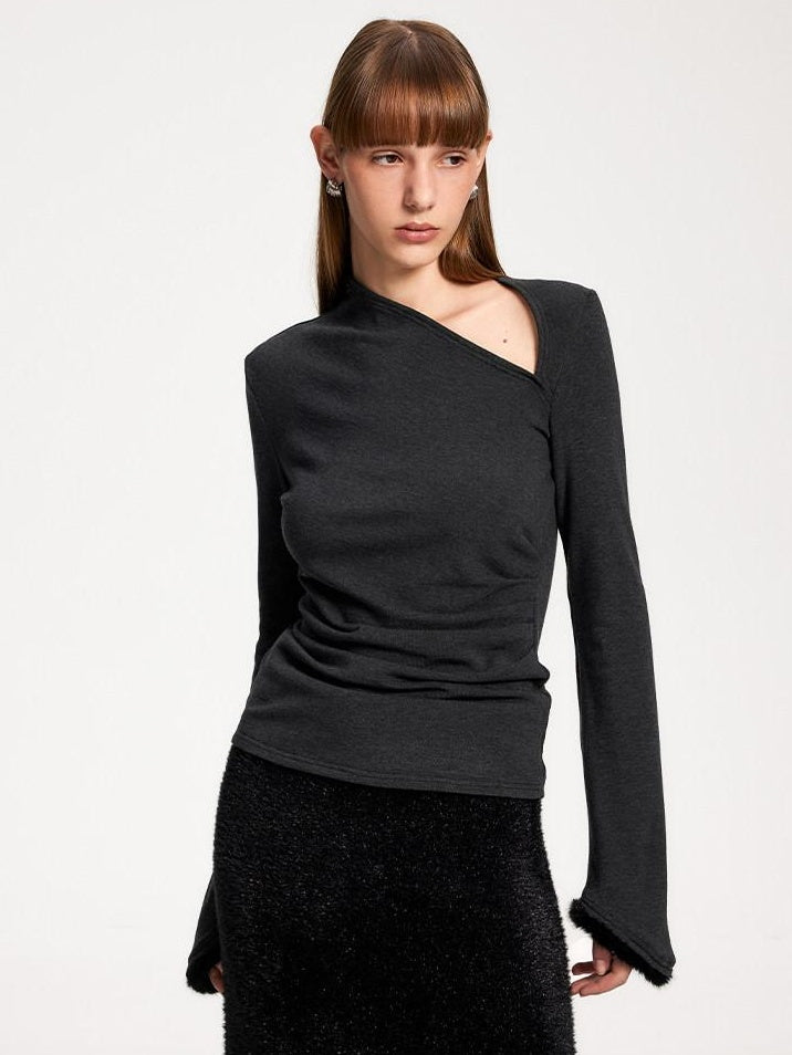 someone sometimes Elegant Office Pullover Regular Women Solid Cream Charcoal Knitwear Sweaters