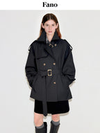 fano Double Breasted Mid Length Loose Fit Korean Commuter Women Classic Trench Coats