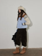 Lofi choose High Waist Casual Zipper Fly Cotton Blend Women Beige Brown Wide Leg Pants