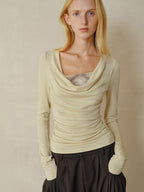 someonesometimes Lyocell Stretch Casual Slim Fit Plaid Scoop Neck Women Pear Long Sleeve T-Shirts