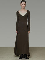 unspoken Breathable Viscose Halter High Waist A Line Knit Office Women Maxi Dresses