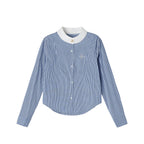 ikyou_Breathable_Cottonblend_Slim_Fit_Embroidered_Stripe_Round_Neck_Women_Tops_Blouses_MISSTT